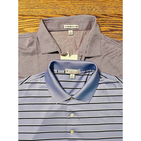 Peter Millar Summer Comfort Polo Shirt Large XL Golf Mens Plaid Stripes LOT2 - Picture 1 of 15